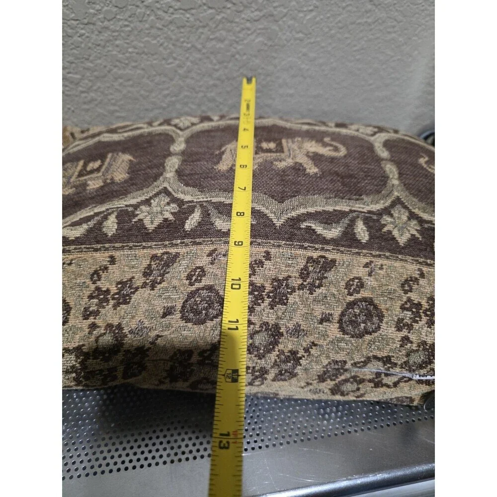 Pier One Tan Brown Elephant Decorative Pillow Beaded Sides 17